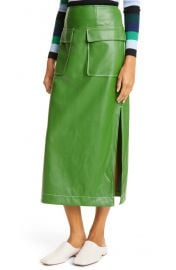 STAUD Burn Faux Leather Midi Skirt   Nordstrom at Nordstrom